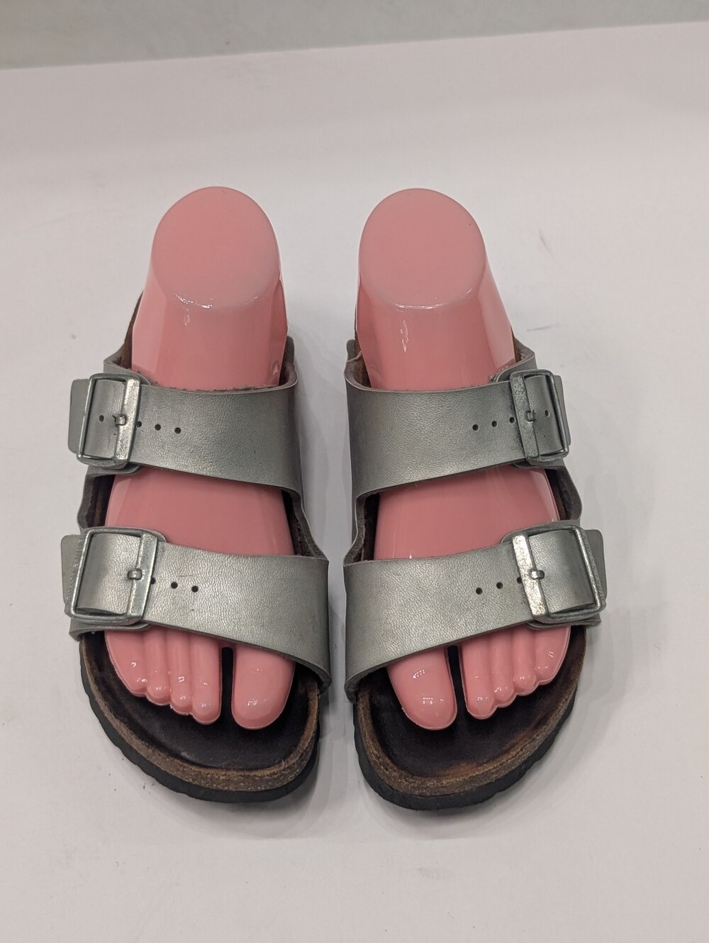 Birkenstock Women’s 37/6 Arizona Slides Sandals Silver